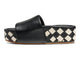 Albatross Woven leather platform sandal in eggshell/black - product side shot