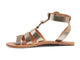 Attila ankle strap leather sandals in platinum/beach - side shot