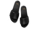 Baza leather slide sandals in black - top shot