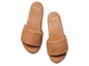 Baza leather slide sandals in honey - top shot