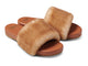 Baza Shearling slide sandal in honey/tan- product angle shot