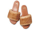 Baza Shearling slide sandal in honey/tan- product top shot