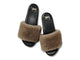 Baza Shearling slide sandal in bronze/black - product top shot