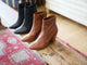 Group shot of Catbird leather boot in black in cognac and black