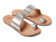 Finch leather toe-ring sandals in silver/beach - angle shot