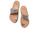 Finch leather toe-ring sandals in silver/beach - top shot