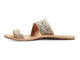 Finch leather toe-ring sandal in snake/beach - product side shot