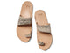 Finch leather toe-ring sandal in snake/beach - product top shot