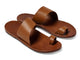 Finch leather toe-ring sandal in tan - product angle shot