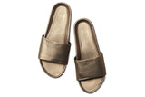 Gallito leather slide sandal in mocha - top shot