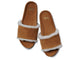 Gallito Shearling suede slide sandals in almond - product top shot