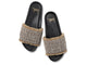 Gallito Shearling leather slide sandals in multi/black - product top shot