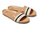 Gallito Stripe leather slide sandal in eggshell/beach - product angle shot