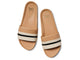 Gallito Stripe leather slide sandal in eggshell/beach - product top shot