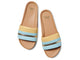 Gallito Stripe leather slide sandal in sky/beach - product top shot