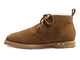 Goose suede shearling boot in chestnut - product side shot