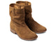 Grouse slouchy leather boot in chestnut - product angle shot