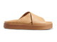 Hen leather platform criss-cross sandals in beach - outer side shot