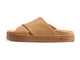 Hen leather platform criss-cross sandals in beach - side shot