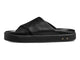 Hen platform leather slide sandal in black - side shot