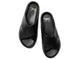 Hen platform leather slide sandal in black - top shot