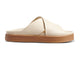 Hen leather platform criss-cross sandals in eggshell - outer side shot