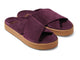 Hen platform suede slide sandal in plum - angle shot