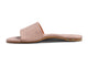 Honeybird leather slide sandal in blush - product side shot