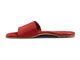 Honeybird leather slide sandals in red - side shot 