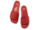 Honeybird leather slide sandals in red - top shot 