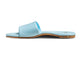 Honeybird leather slide sandal in sky - product side shot