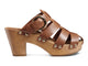 Magpie leather heeled clogs in cognac - side shot