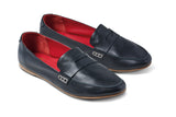 Moorhen leather loafer in black - product angle shot