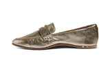 Moorhen leather loafers in gold - product side shot