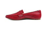 Moorhen leather loafer in lipstick - side shot