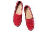 Moorhen leather loafer in lipstick - top shot