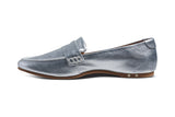 Moorhen leather loafers in silver - side shot