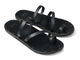 Nene leather slide sandal in black - product angle shot