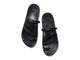 Nene leather slide sandal in black - product top shot