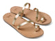 Nene leather slide sandals in platinum/beach - product angle shot