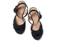 Partybird platform heeled sandals in black - product top shot