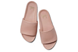 Pelican leather platform sandals in blush - product top shot