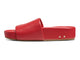 Pelican leather platform slide sandals in lipstick - product side shot