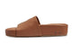 Pelican leather platform sandal in tan - side shot