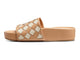 Pelican Woven leather platform sandals in eggshell/beach - product side shot