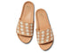 Pelican Woven leather platform sandals in eggshell/beach - product top shot