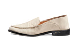 Pepper leather loafer in eggshell - product side shot