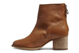 Pheasant leather boots in cognac - product side shot