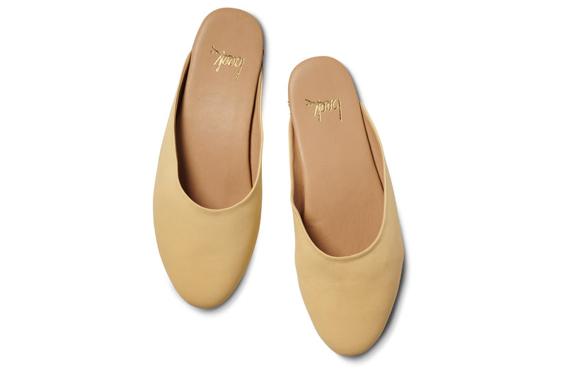 Phoebe leather ballet mule in glow - product top shot