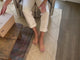 Try on video of Finch leather sandals with ClosedCaption